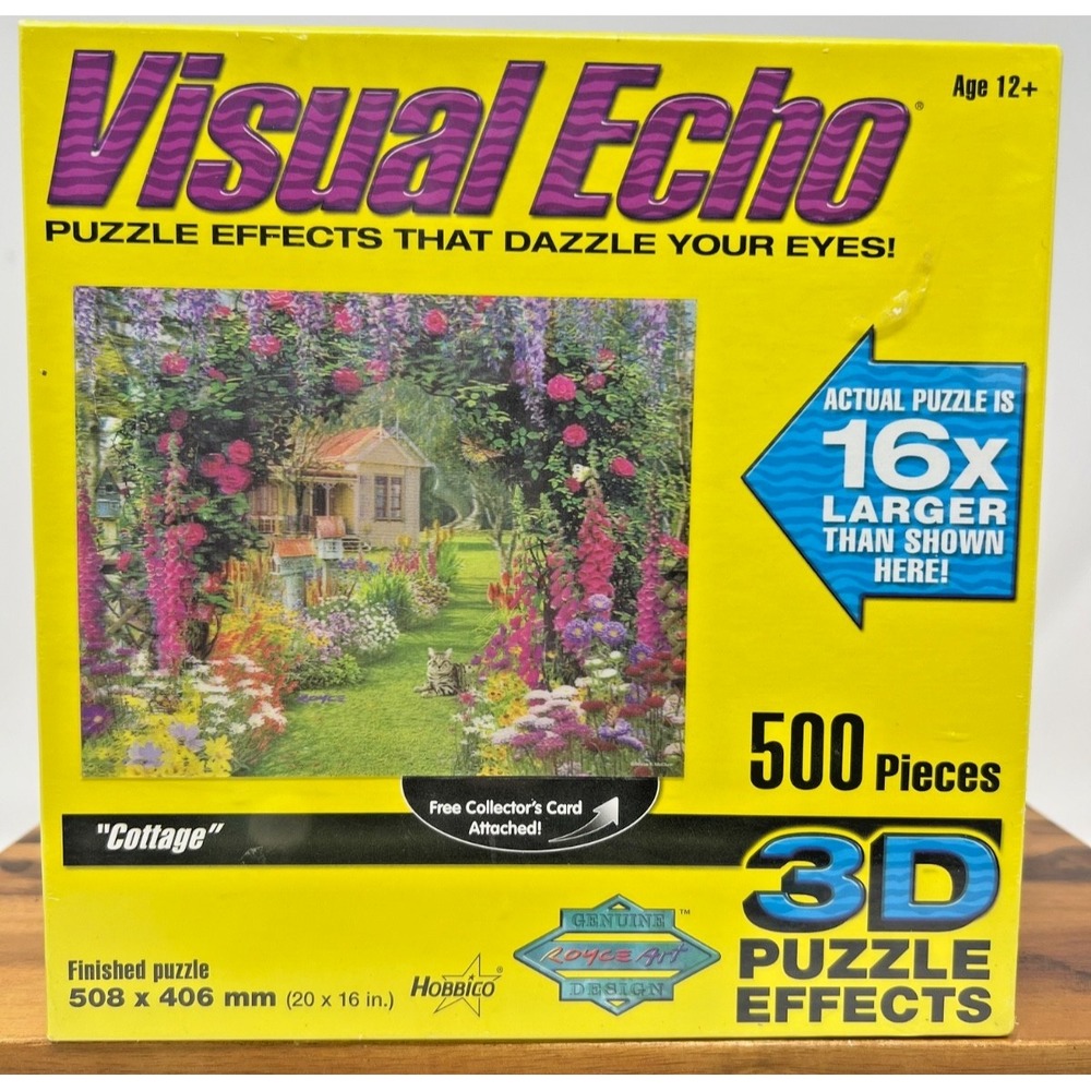 Visual Echo 3D Puzzle Cottage 500 Piece Sealed Vintage Habico Royce Art